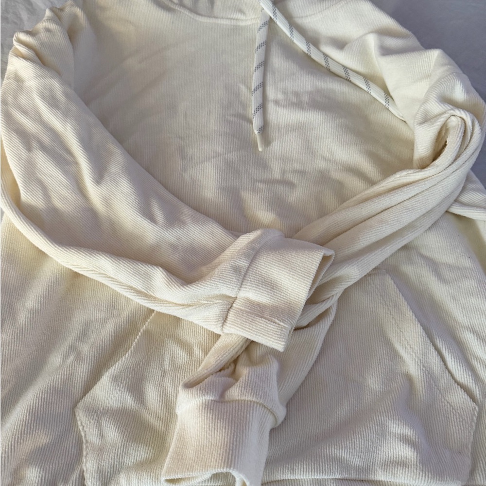 Marc New York Off-White Ribbed Hoodie